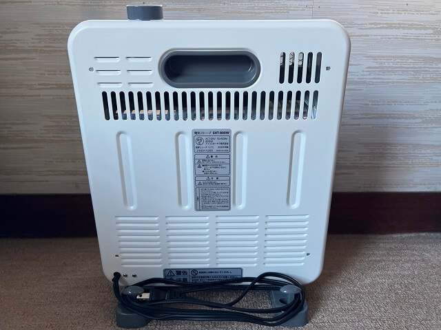 アイリスオーヤマの暖房器具EHT-800W後面
