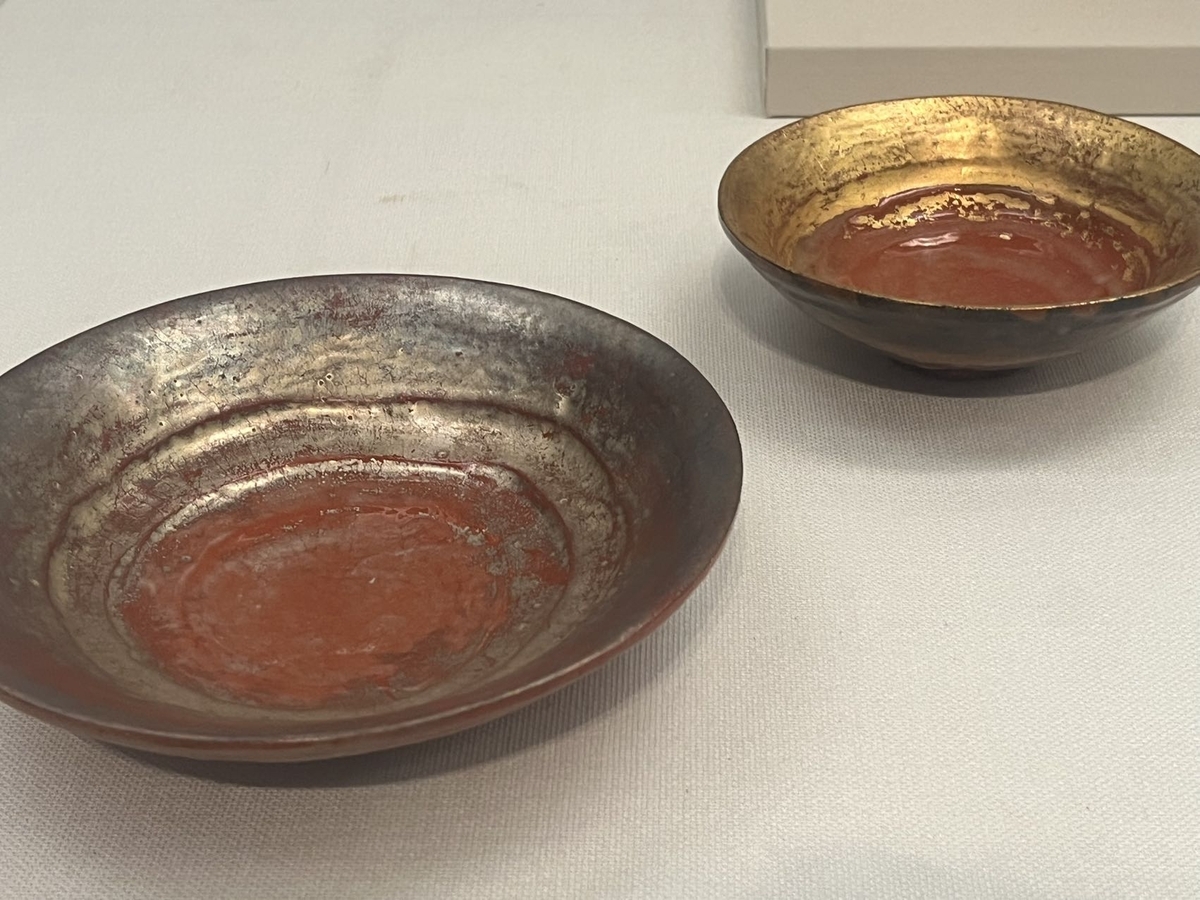 ▽良▽明治時代薩摩色絵宝尽文筒茶碗 冬茶道具