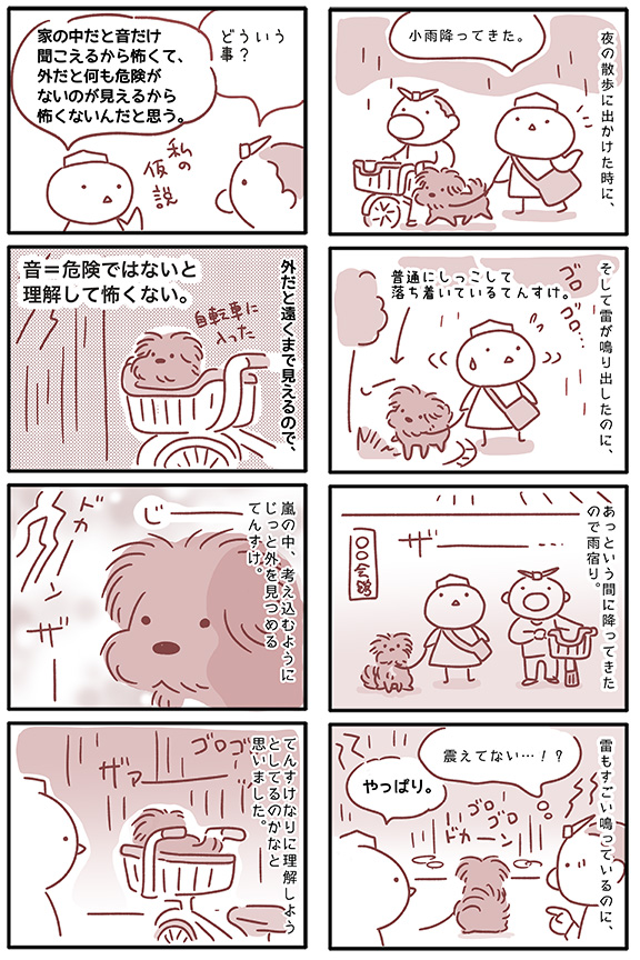 犬漫画 雷恐怖症克服 その2 こぐま犬と散歩 元保護犬の漫画日記 犬漫画 雷恐怖症克服 その2 こぐま犬と散歩 元保護犬の漫画日記
