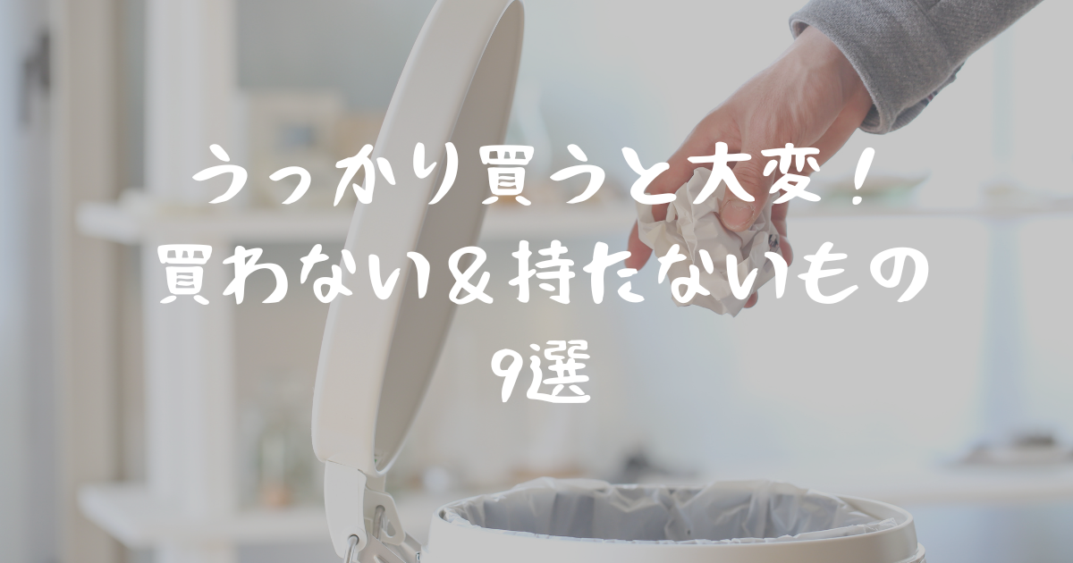 うっかり買うと捨てる時苦労する・「買わない&自宅に持たないもの」9選・「買うは良い良い、捨てるはコワい。」 - 簡単に暮らせ