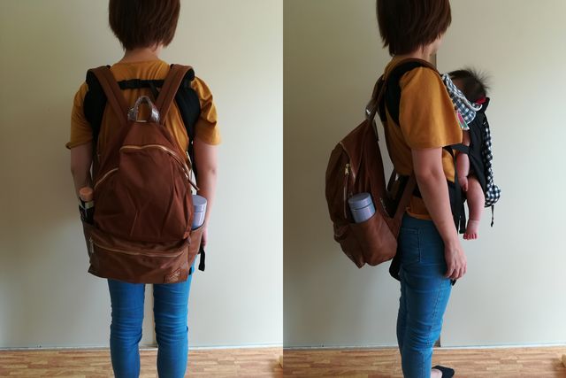 10ポケットリュック背負ったところ