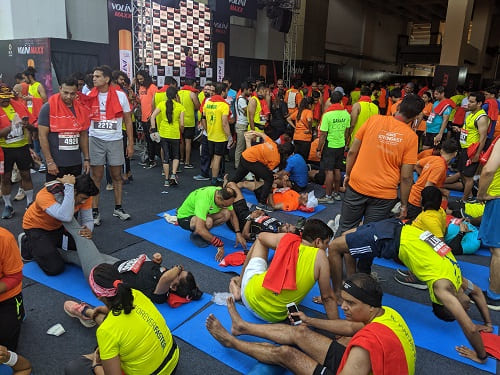 デリーハーフマラソンのマッサージコーナー