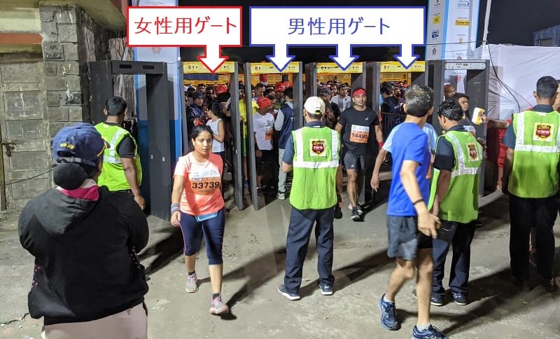 ホールディングエリアのセキュリティーゲート