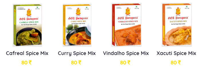 ムンバイのゴア・ポルトガル料理レストラン（Goa Portuguesa Restaurant）のオリジナルスパイスミックス