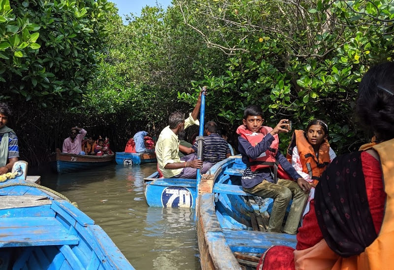 ピチャワラムマングローブ林の写真(ボート渋滞①)