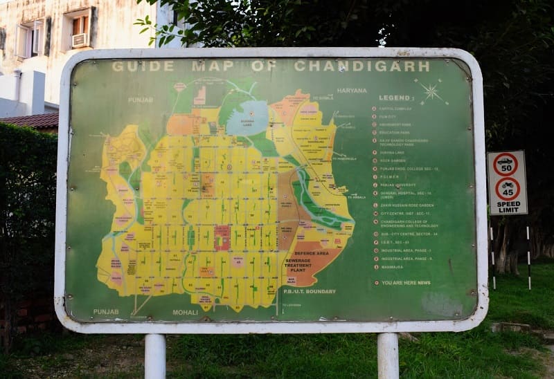 チャンディガールの地図