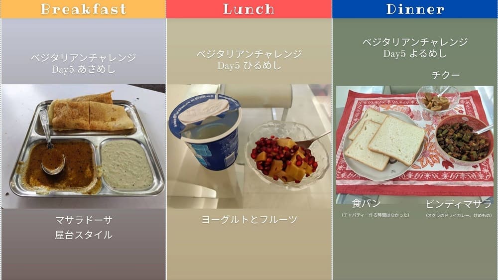 ベジタリアン生活5日目