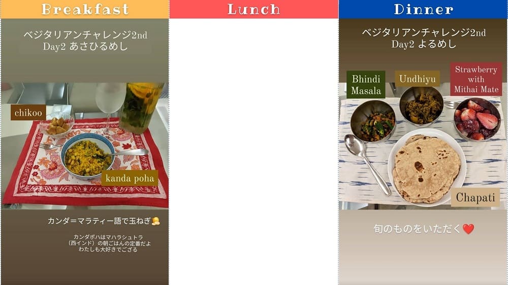 ベジタリアン生活②2日目