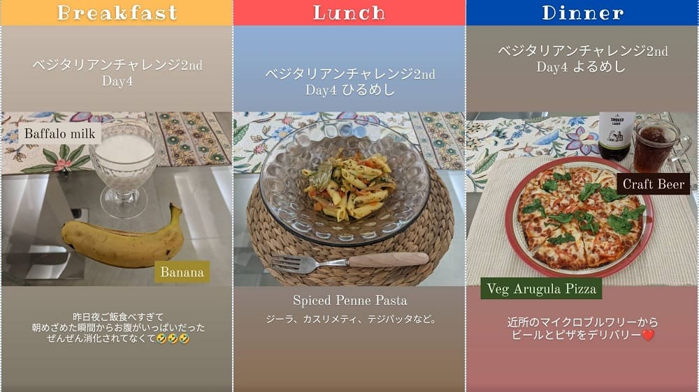 ベジタリアン生活②4日目