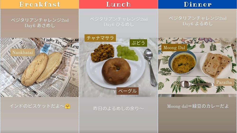 ベジタリアン生活②6日目