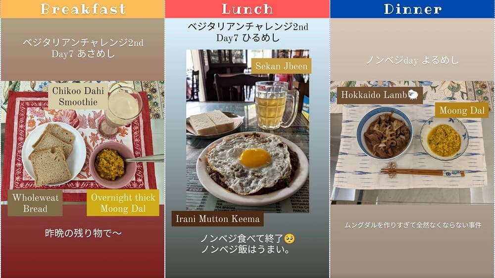 ベジタリアン生活②7日目