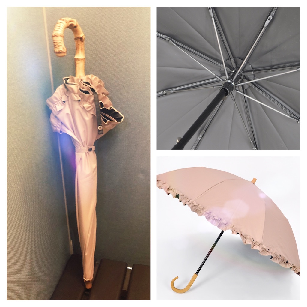 SUN BARRIER 100 ピンク フリル日傘 サンバリア100 長傘 日傘 荒