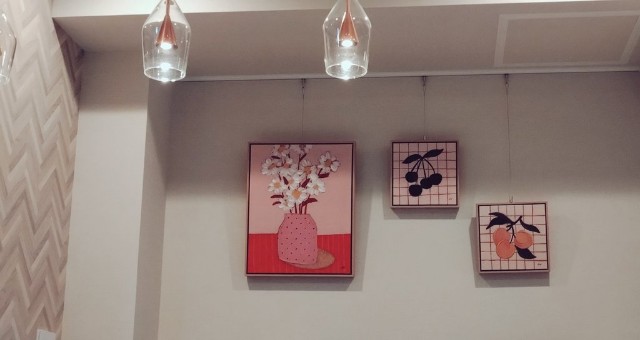 ルルメリー フランフラン アートボード 3点セット バラ チューリップ