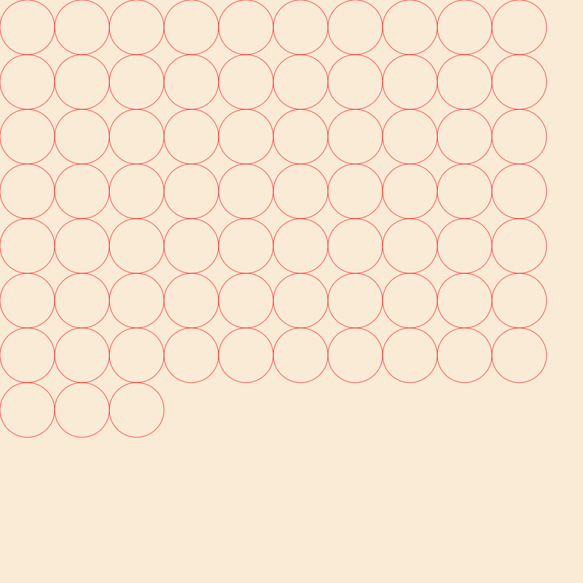 Canvasで円を並べる