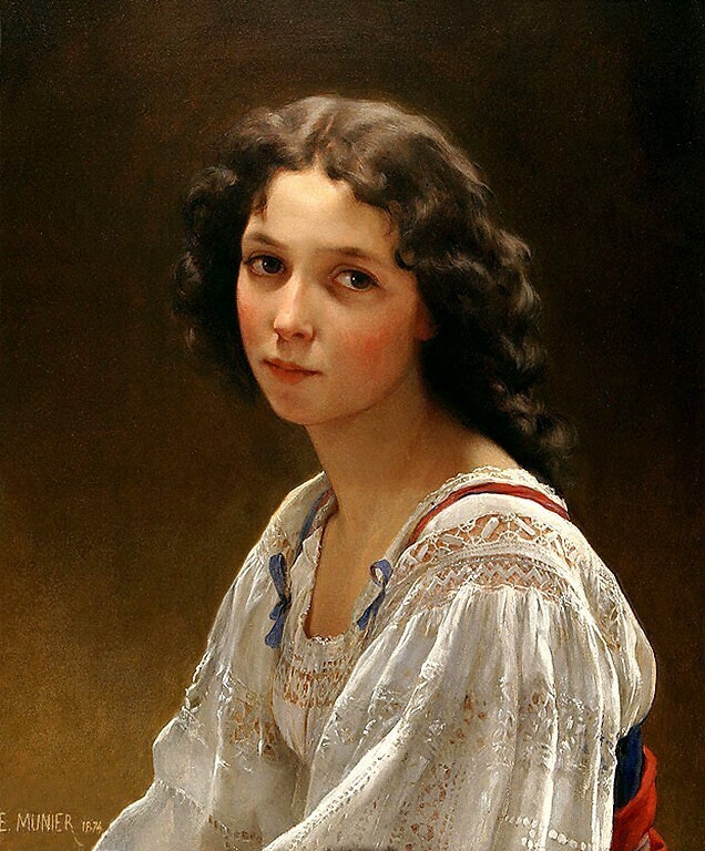 美しい肖像画・ポートレート 絵画 女性 マリー・ローランサン 「女の顔 1940年」アートポスター