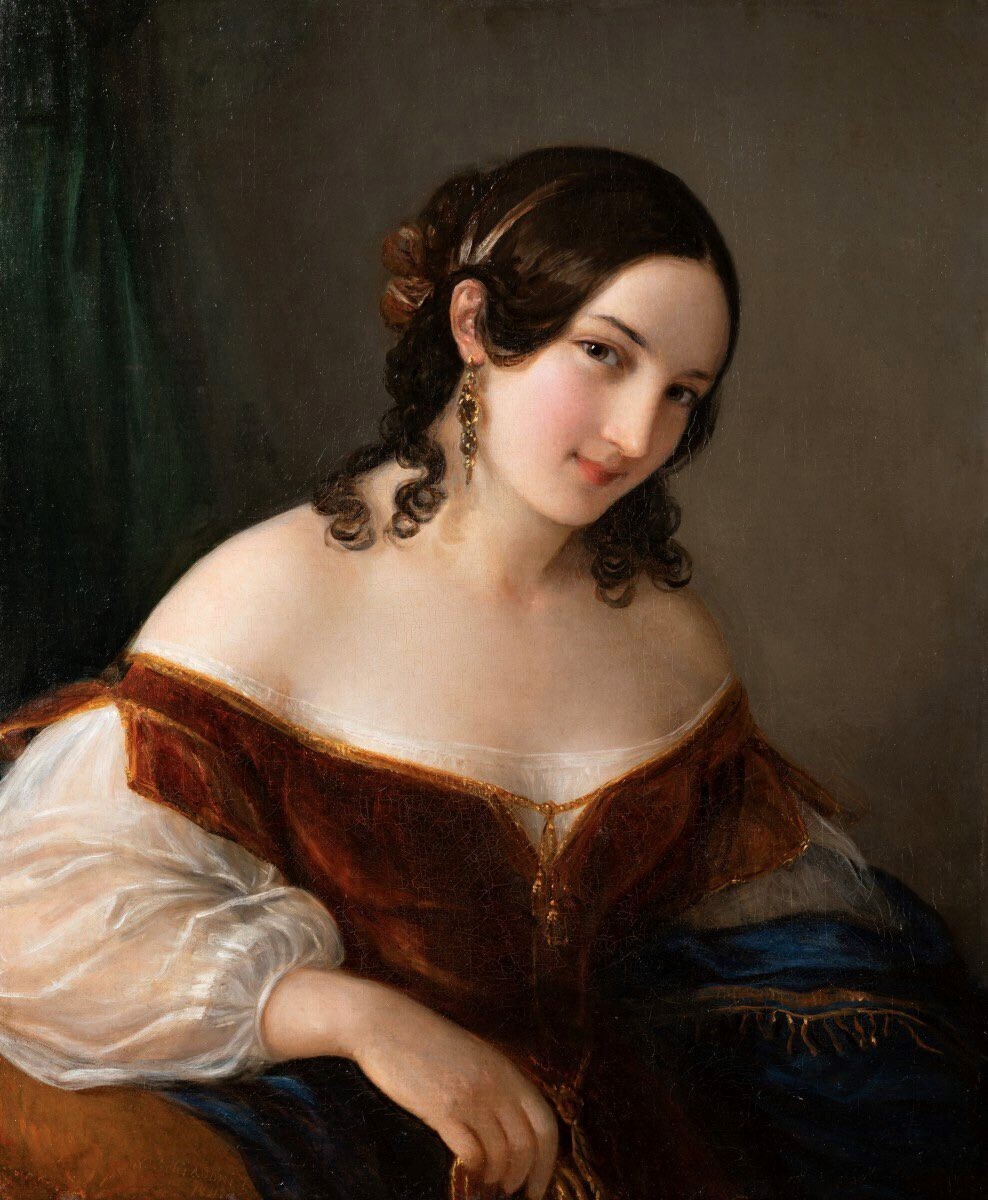 美しい肖像画・ポートレート 絵画 女性 女性の肖像画。 1460年頃