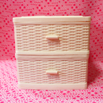 編み目調が可愛い2段引出しケース [ Daiso ]