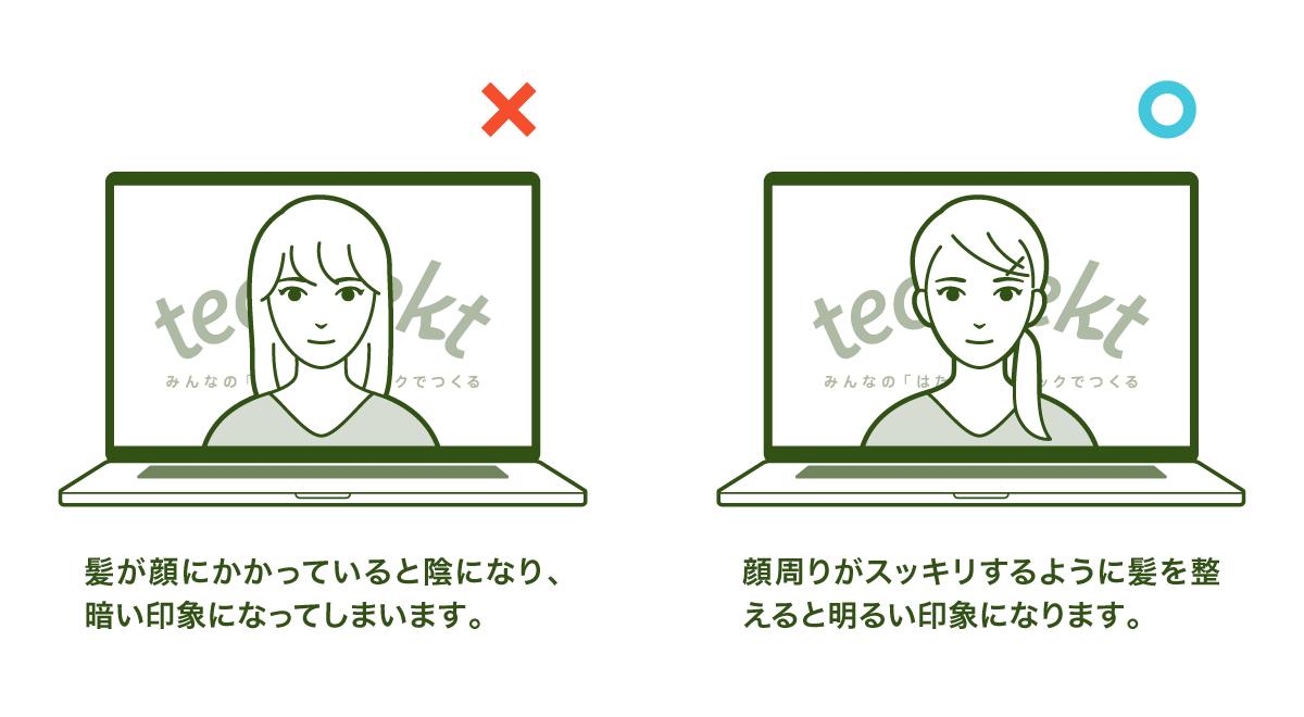 髪型のOK/NGパターン画像