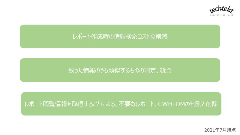 将来的なデータとレポートの最適化