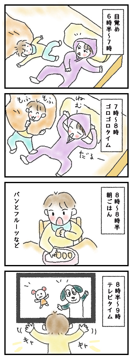 1歳2ヶ月 1日のタイムスケジュール まったり1歳ライフ にんにん家の場合
