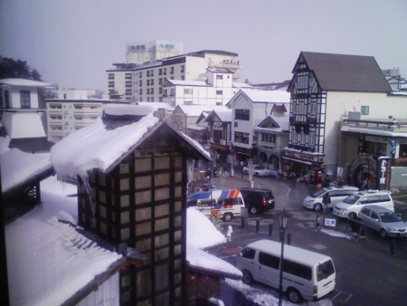 草津はこんな感じの雪景色