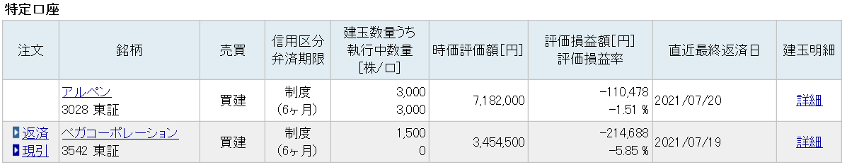 アルペン　持ち越し　損切　追証