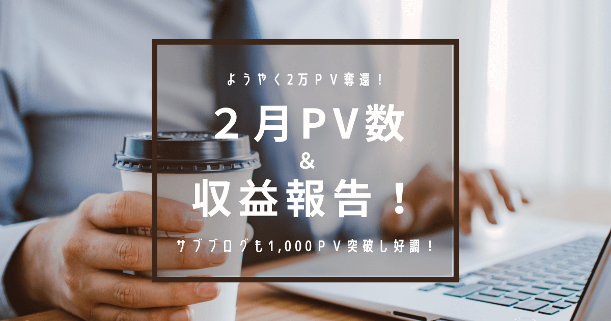 ブログ収益　月収8000円　2万PV
