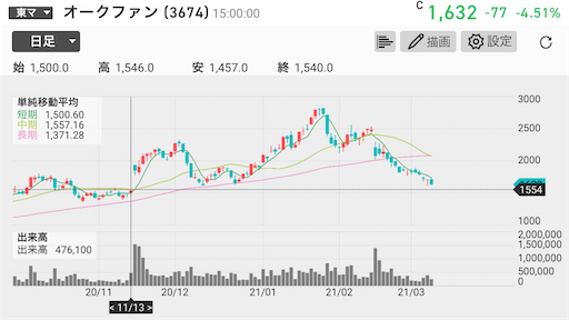 オークファン 追証 暴落