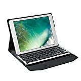 Ewin® New iPad 9.7 / iPad Air/iPad Air2/iPad Pro 9.7 汎用 キーボードケース Bluetooth 3.0 着脱式 ワイヤレス ブルートゥースキーボード カバー 高級PUレーザー アルミ合金キーボード スタンド機能付き 日本語 JIS配列 keyboard case for iPad 電波法認定済み正規品 【日本語説明書と一年保証付き】ブラック