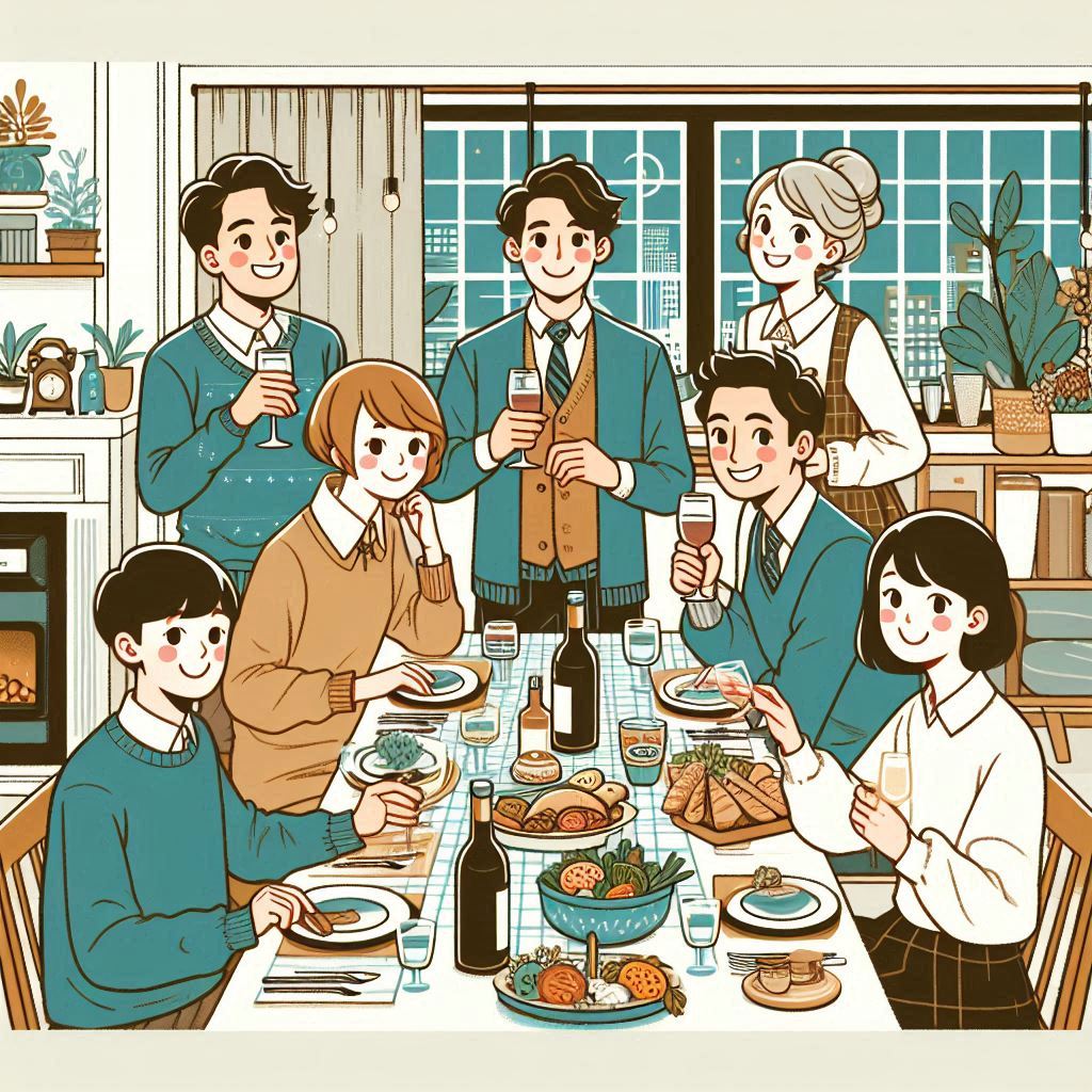 婚活パーティーで出会った男女がカフェで笑顔で話している様子