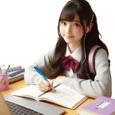 大人しい女子中学生が勉強している画像1