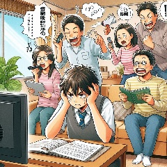 家庭環境が原因で中学生の子供が成績が上がらなくて悩んでいる画像
