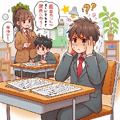 大人しい中学生の子供の成績が上がらなくて困っている画像