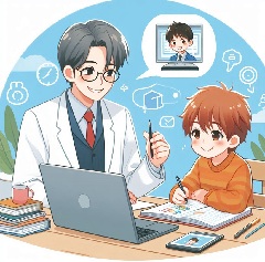 大人しい中学生の子供の成績を上げる為に個別指導塾で勉強している画像