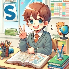 大人しい中学生が個別指導塾で勉強をしている画像