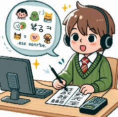 大人しい中学生がオンライン家庭教師で勉強をしている画像