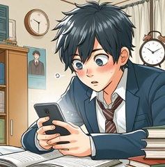 中学生の子供がスマホに夢中になっている画像5