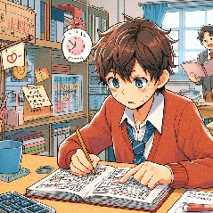 スマホばかりだった中学生が高校受験に向け勉強している画像1