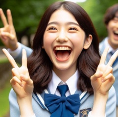 中学生がリビング学習で成績が上がって喜んでいる画像1