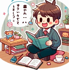 小学生が声を出して国語の勉強をしている画像