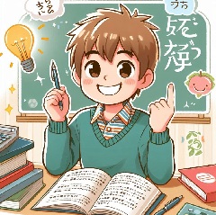 小学生が国語の勉強楽しんでやっている画像