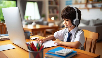 成績が悪かった小学生がリビング学習をしている画像13