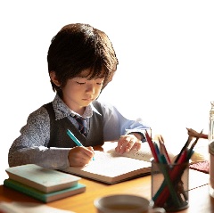 集中力が続かなかった小学生がリビング学習をしている画像1