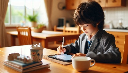 集中力が続かなかった小学生がリビング学習をしている画像29