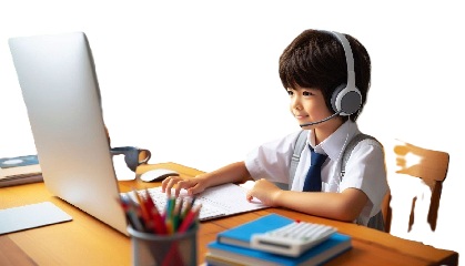 小学生がオンライン家庭教師に勉強を教えてもらっている画像7