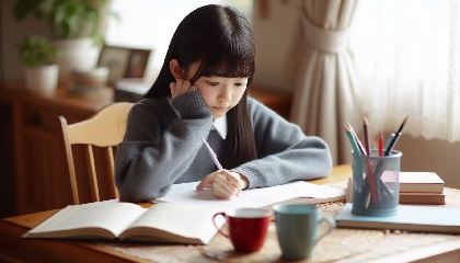 勉強が嫌い・苦手の中学生がリビング学習をしている画像25
