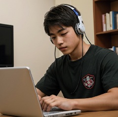マイペースな中学生は勉強している写真14