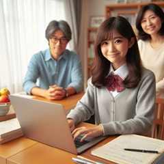 親が共働きの中学生が高校受験の勉強をしている写真4