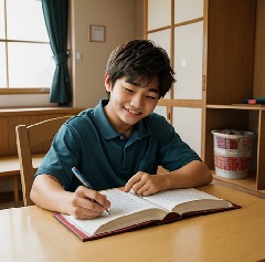 進学校を受験する男子中学生が「トウコベ」で勉強している写真14