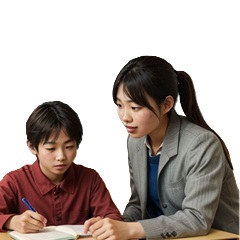 塾に行っても成績が下がる・上がらない中学生が家庭教師に勉強を教えてもらっている画像5
